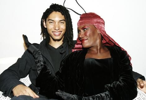 A picture of Grace Jones and her son.